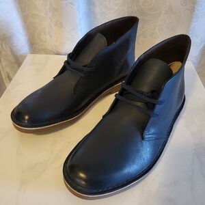 Clarks Bushacre Men's Leather Cuir Chukka Desert Ankle Boots, Size 9.5M, Blue